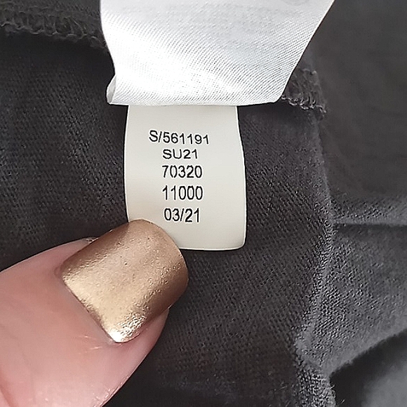 Loft Dark Gray T-Shirt Short Sleeve Flutter Sleeves Women's Size Medium Preowned - Picture 6 of 8